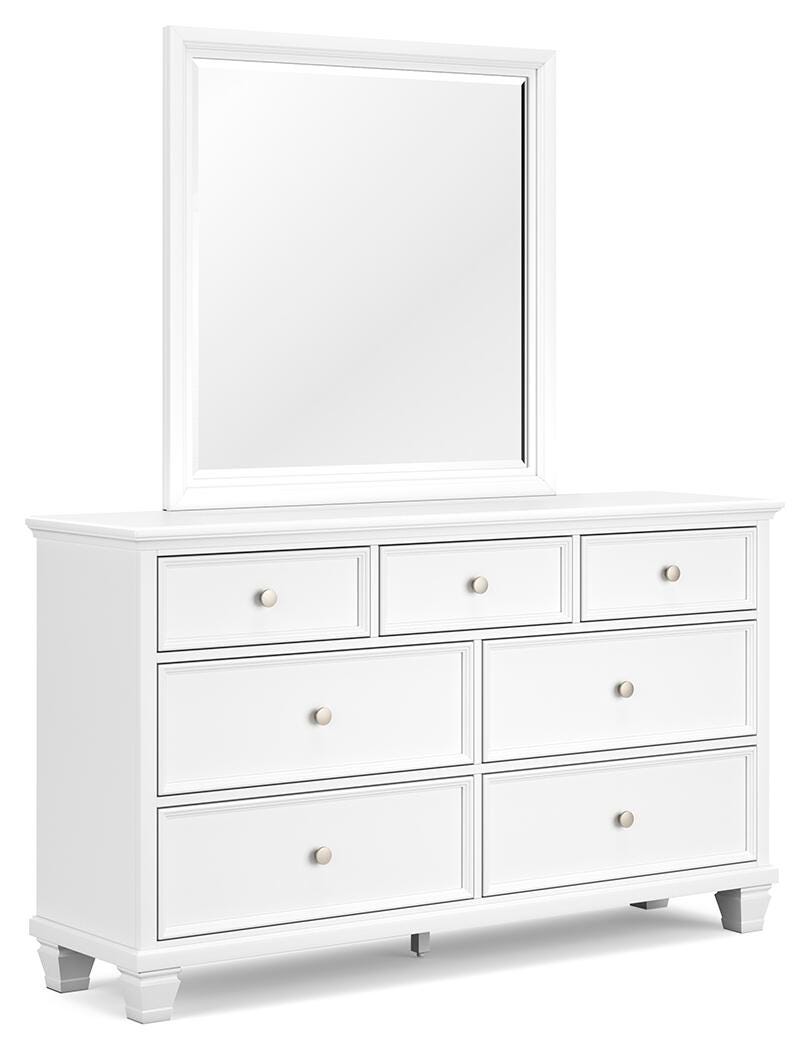 Fortman White Panel Storage Bedroom Set angled view