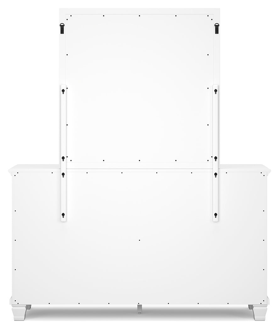 Back view of Fortman dresser and mirror attachment