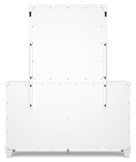 Back view of Fortman dresser and mirror attachment