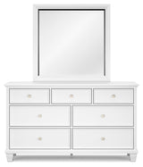 Front view of Fortman dresser with attached mirror