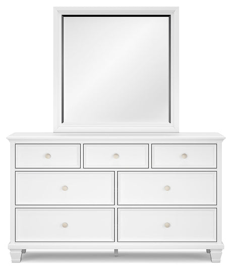 Front view of Fortman dresser with attached mirror