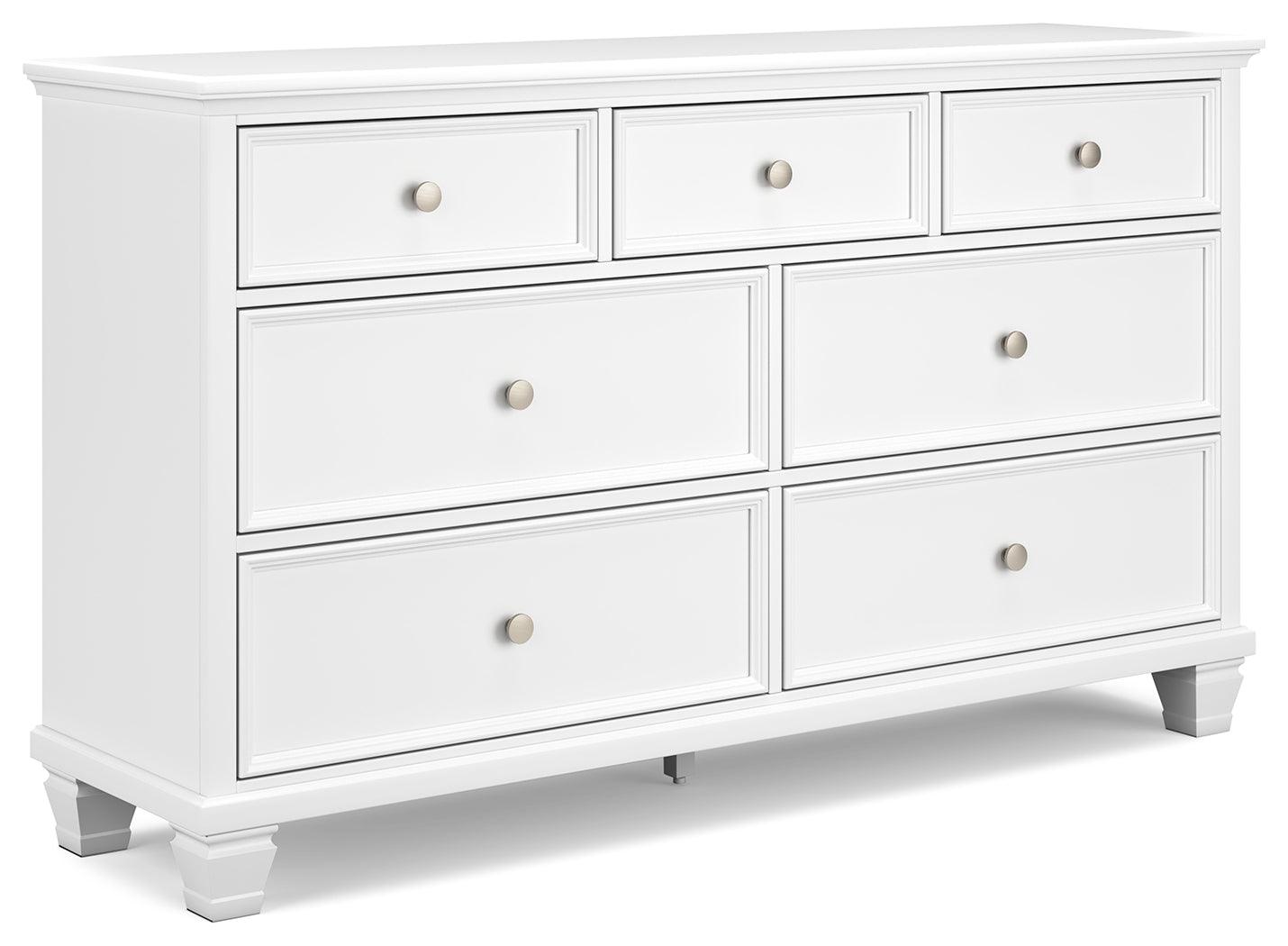 Fortman White Dresser angled side view