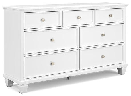 Fortman White Dresser angled side view