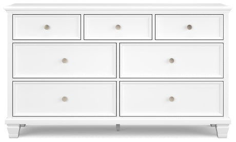 Fortman White Dresser head-on view
