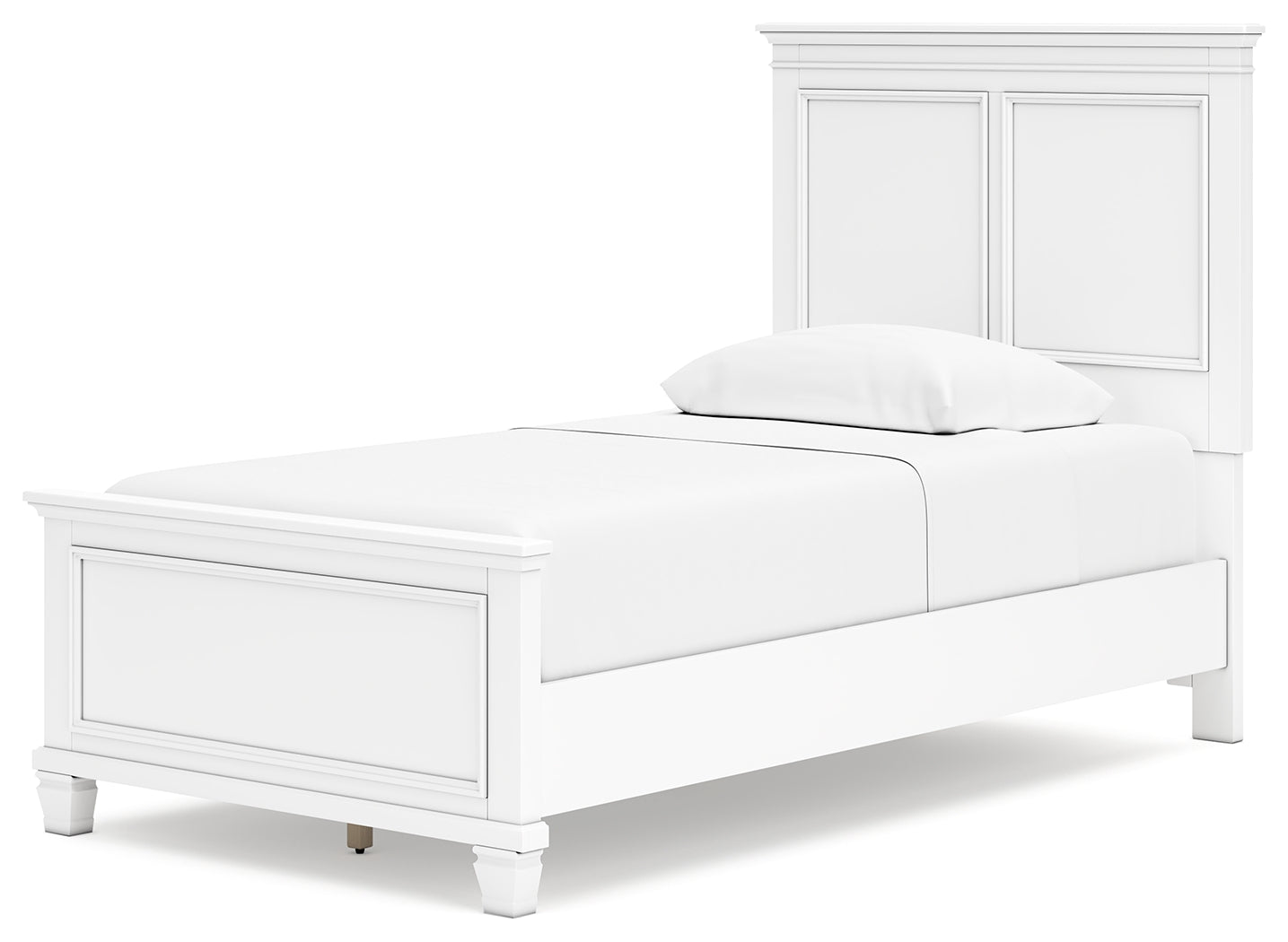 Fortman White Twin Panel Bed headboard detail