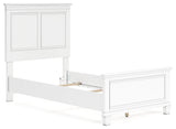 Fortman White Twin Panel Bed alternate side view