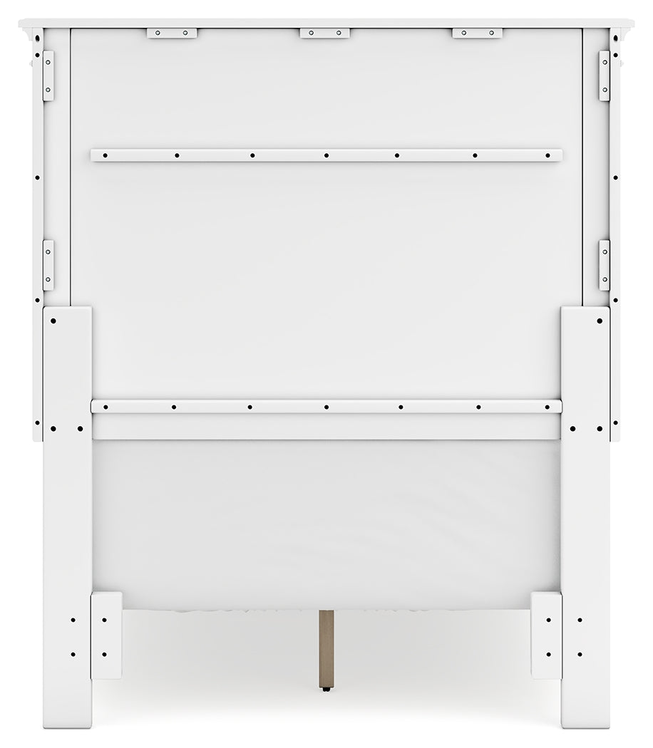 Fortman White Twin Panel Bed alternative side angle