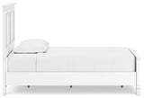 Fortman White Twin Panel Bed back view