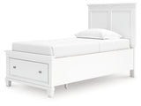 Alternate angle showing footboard and tapered feet