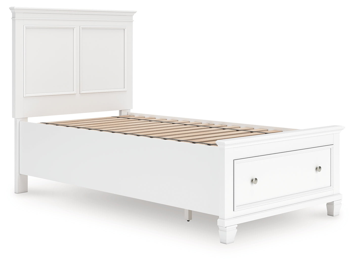 Fortman White Twin Panel Storage Bed