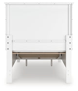 Back view of Fortman white twin bed