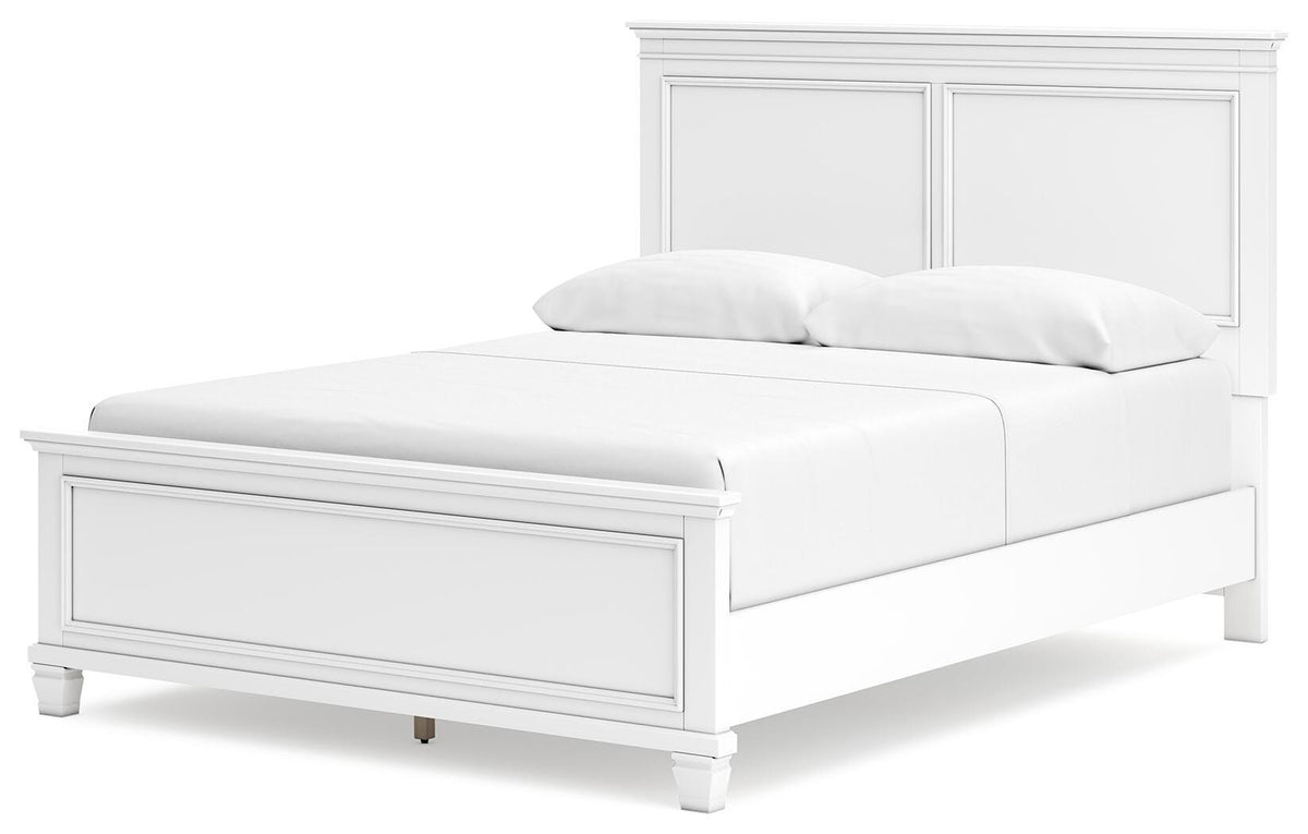 Fortman White Panel Bedroom Set angled view