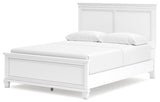 Fortman White Queen Panel Bed alternative angled view