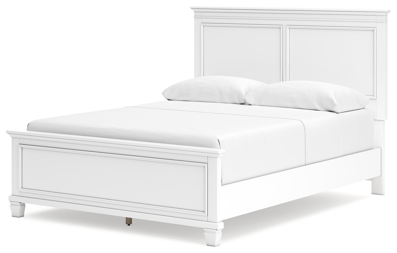 Fortman White Queen Panel Bed alternative angled view