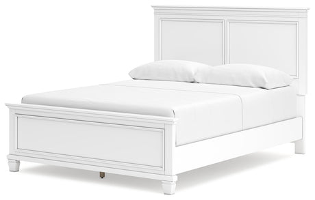 Fortman White Queen Panel Bed alternative angled view