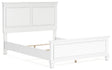 Fortman White Queen Panel Bed angled view from left