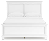 Fortman White Queen Panel Bed headboard front view