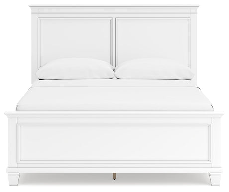 Fortman White Queen Panel Bed headboard front view