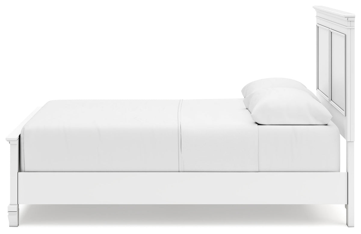 Fortman White Queen Panel Bed side alternative view