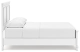 Fortman White Queen Panel Bed side view