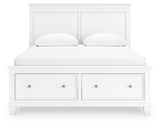 Headboard close-up of Fortman White Queen Bed