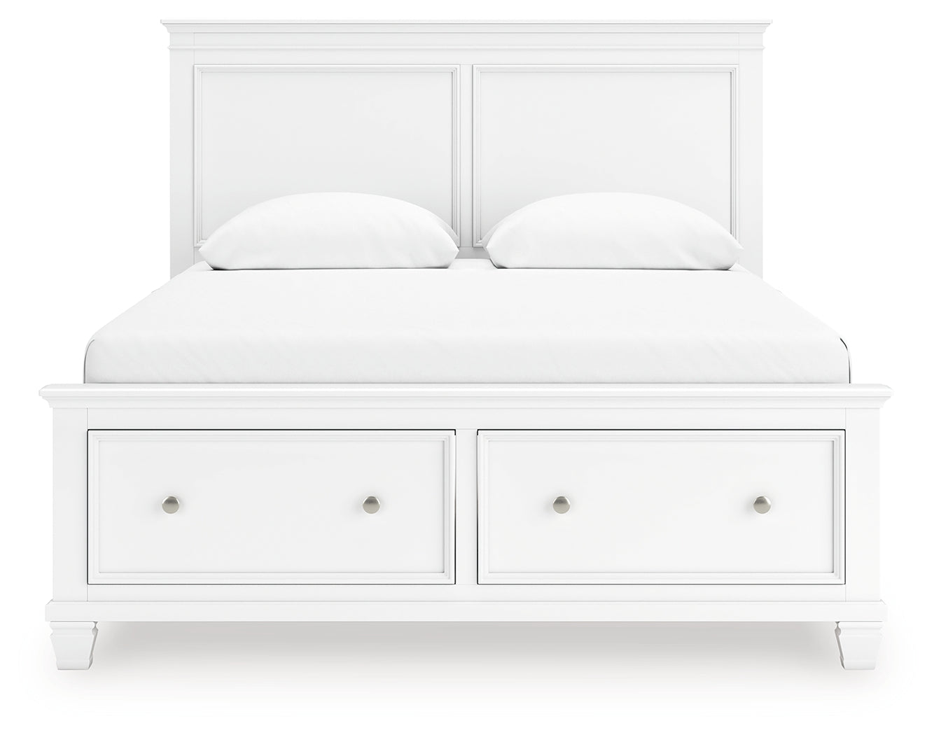 Headboard close-up of Fortman White Queen Bed