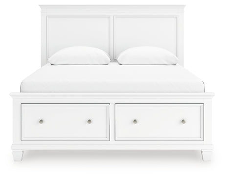Headboard close-up of Fortman White Queen Bed