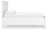 Side view of Fortman White Queen Panel Bed
