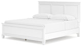 Fortman White King Panel Bed footboard detail