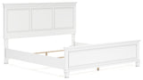 Fortman White King Panel Bed headboard close-up