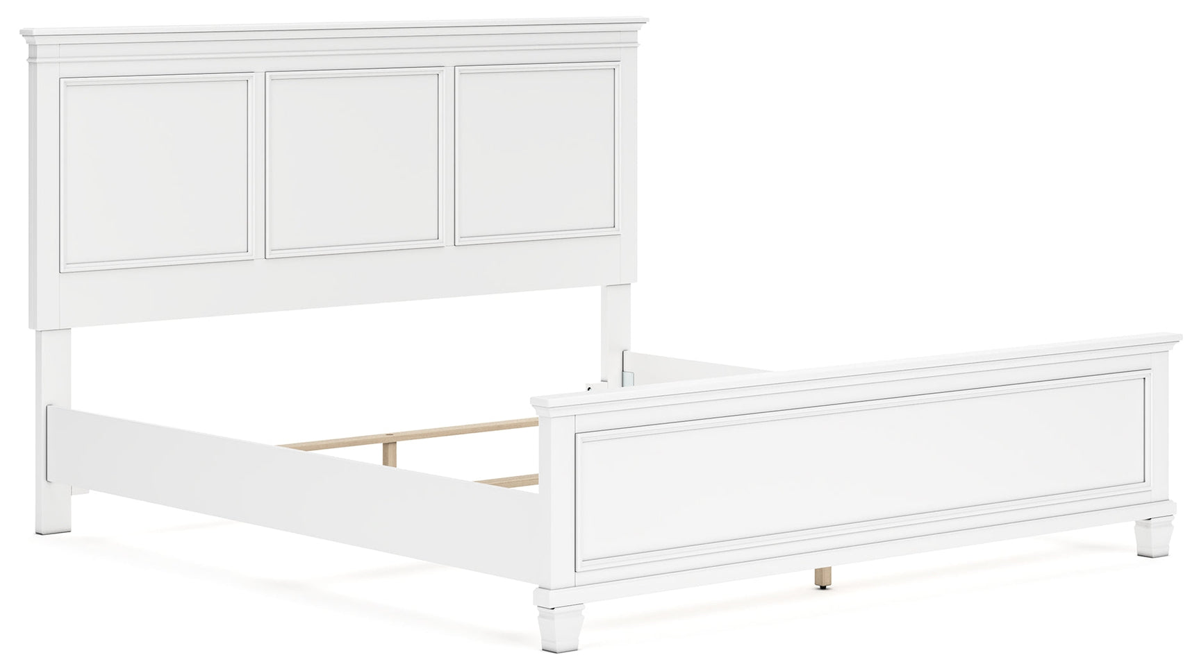 Fortman White King Panel Bed headboard close-up