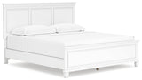 Fortman White King Panel Bed side view