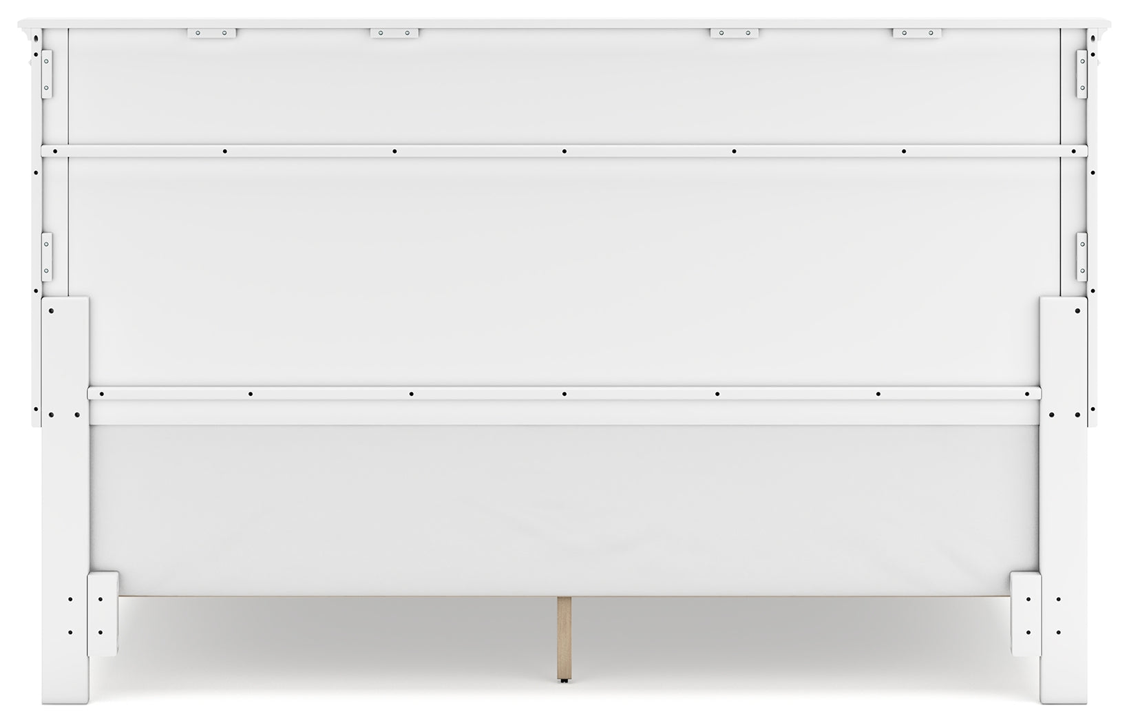 Fortman White King Panel Bed back view