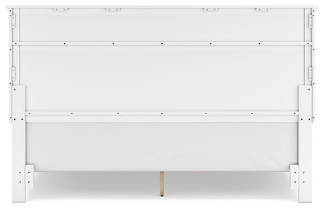 Fortman White King Panel Bed back view