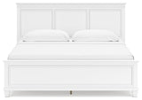 Fortman White King Panel Bed side profile