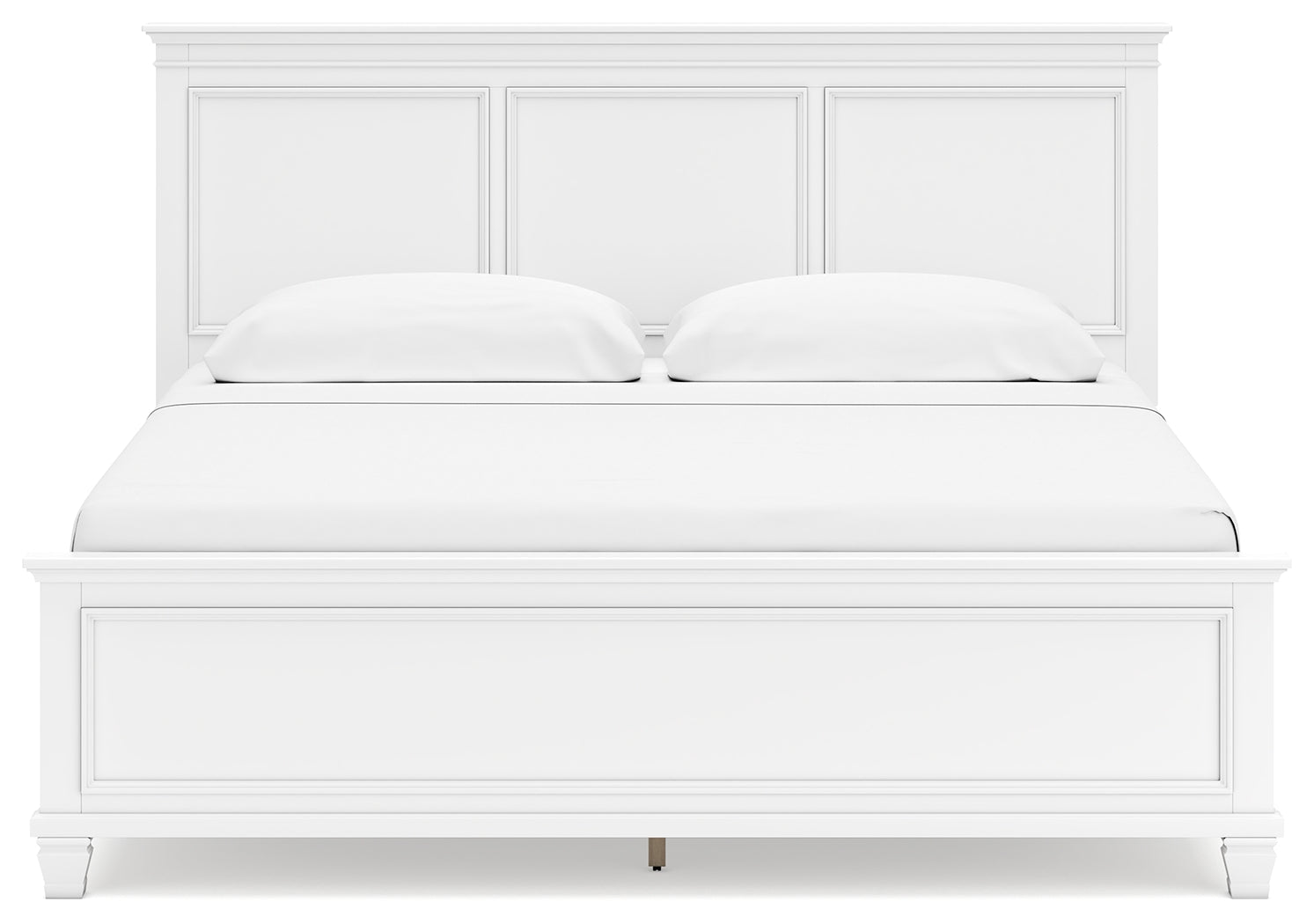 Fortman White King Panel Bed side profile