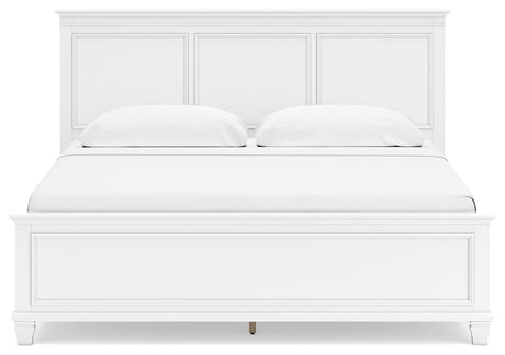 Fortman White King Panel Bed side profile
