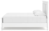 Fortman White King Panel Bed corner detail