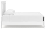 Fortman White King Panel Bed angled side