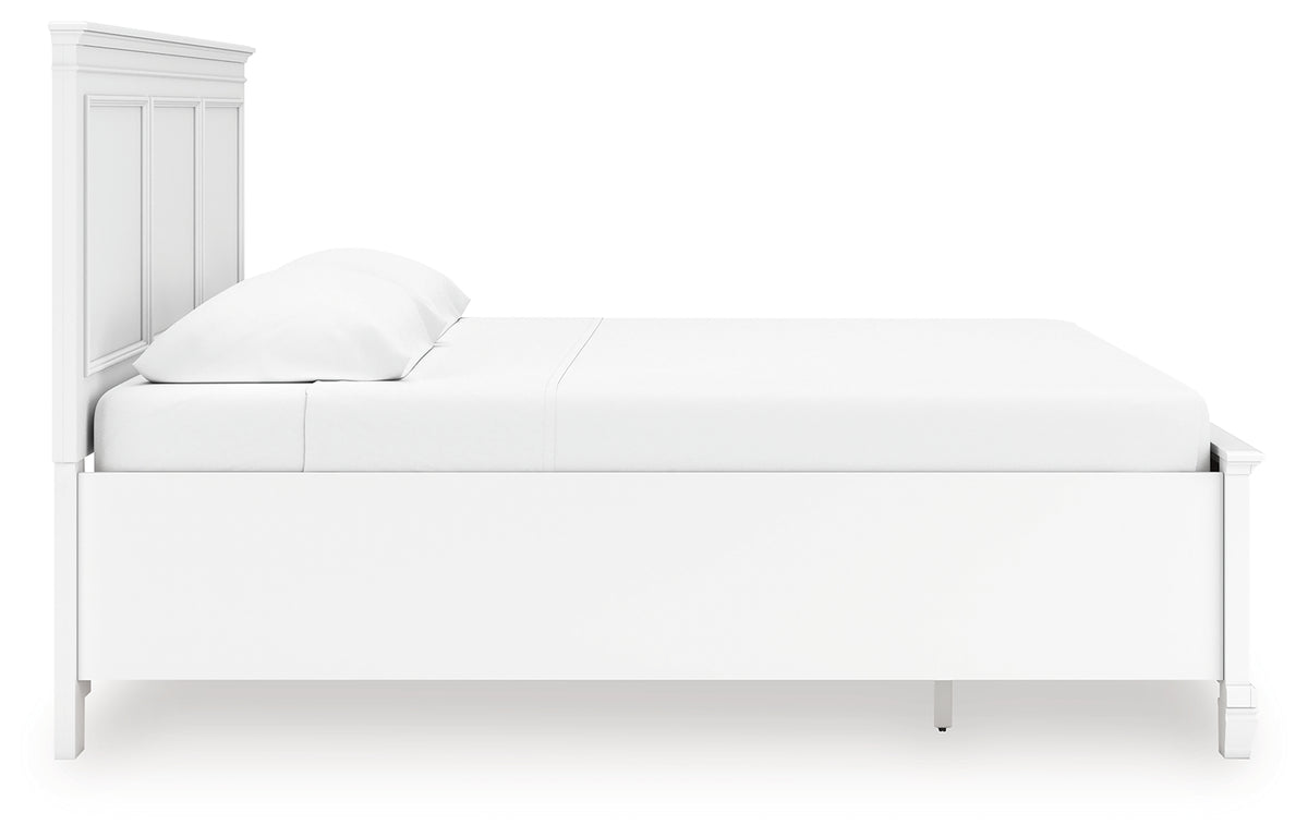 Back view of Fortman White King Panel Bed
