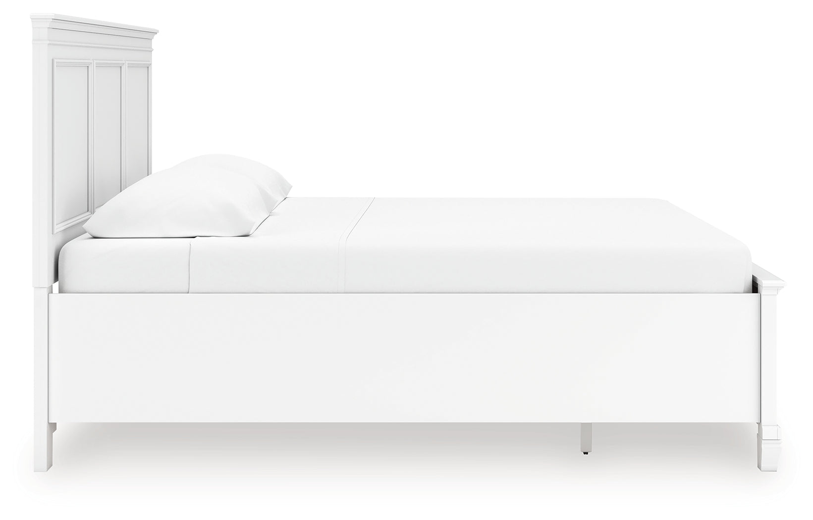 Back view of Fortman White King Panel Bed