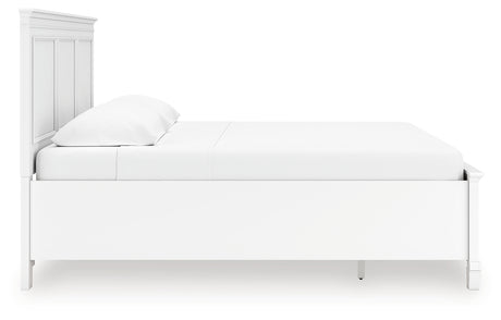 Back view of Fortman White King Panel Bed