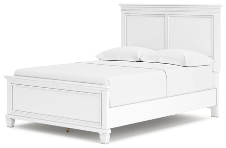 Fortman White Full Panel Bed alternative side angle