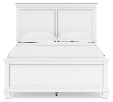 Fortman White Full Panel Bed headboard frontal view