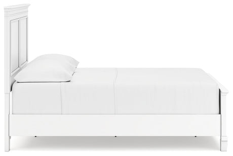 Fortman White Full Panel Bed side view