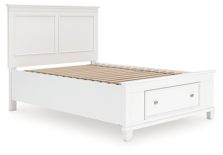 Fortman white full panel storage bed full size side angle