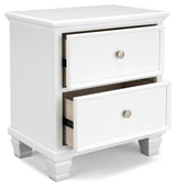 Fortman White Panel Storage Bedroom Set angled view