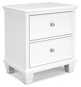 Fortman White Panel Bedroom Set angled view