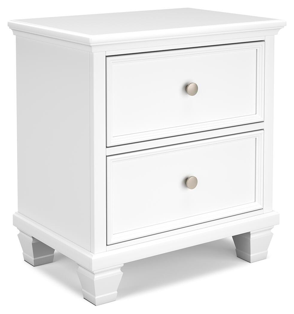 Fortman White Panel Bedroom Set angled view