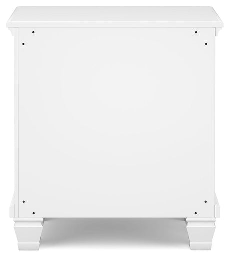 Fortman White Nightstand back view